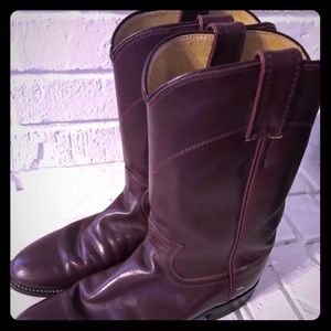 Roper Boots-Burgundy Leather-Mens 7/Women 6.5
